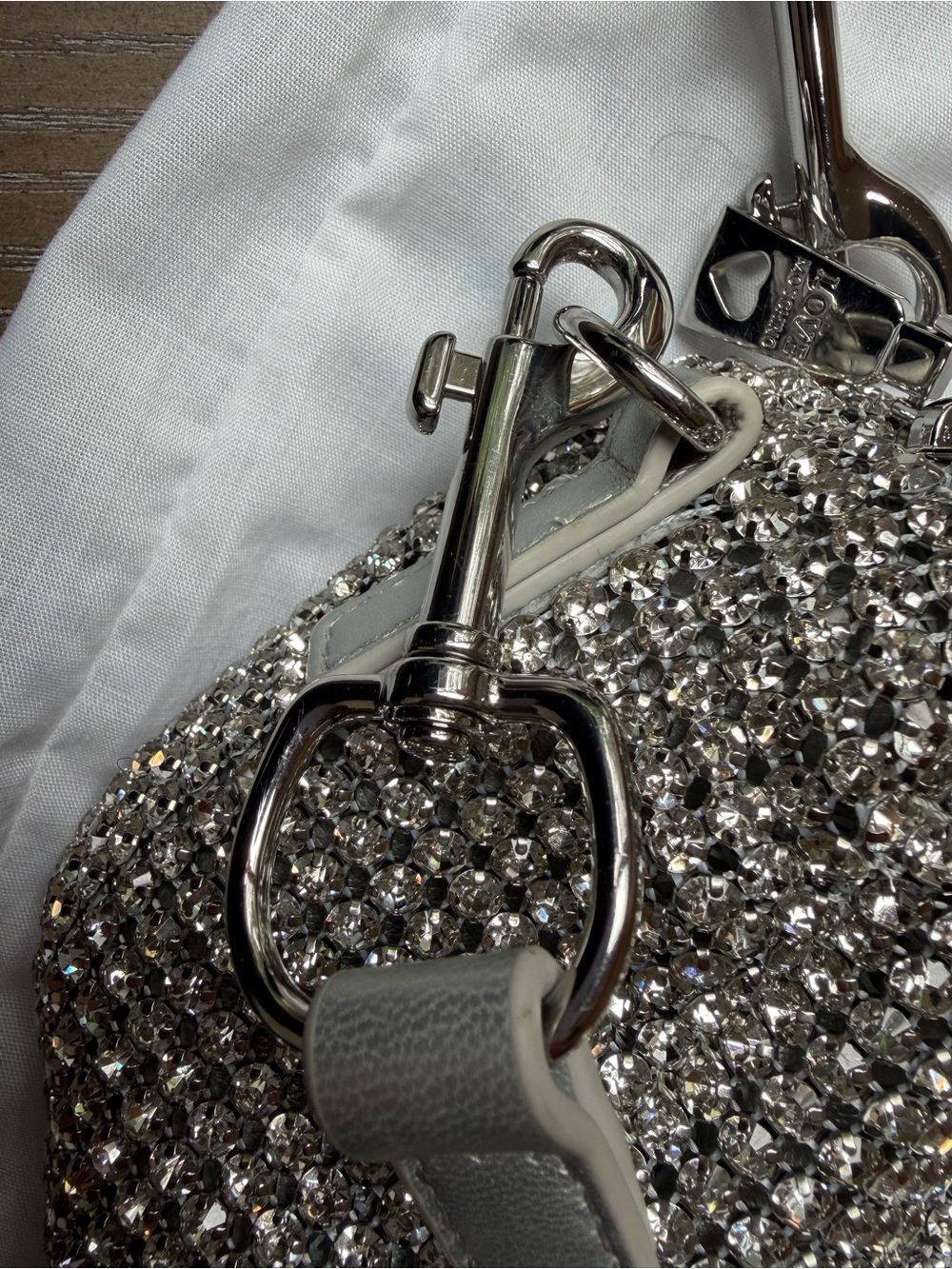 Love Moschino Silver Crystal Logo Crossbody - Picture 4 of 14